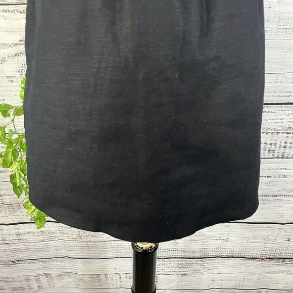 J Crew Skirt 2 Black Linen A Line Above Knee Pockets Beach Casual Vacation Slim - Picture 5 of 8